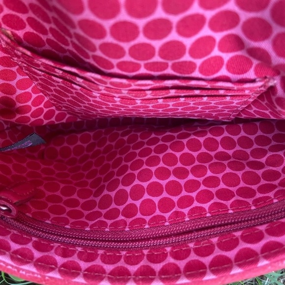 BRIGHTON…EUC… Dottie Straw Pink Patent Leather Trim Crossbody Bag 8”X6” - Picture 6 of 8